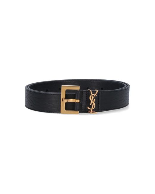 Saint Laurent Black 'cassandre' Belt