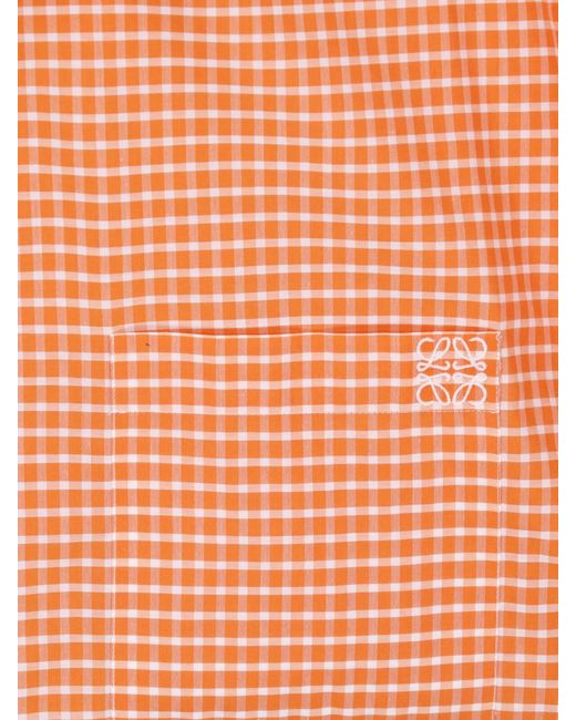 Loewe Orange Checked Cotton Shirt for men