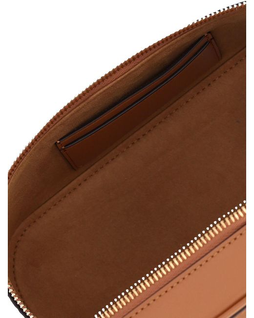 MCM Brown Leather-Trim Crossbody Bag