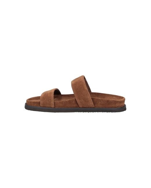 Tory Burch Brown Leather Sandals With Suede Lining