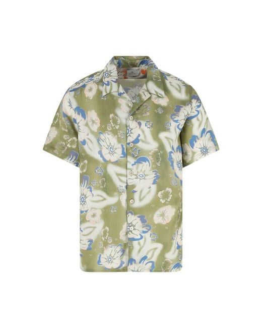 Paul Smith Green 100% Lyocell Button-Front Shirt For for men