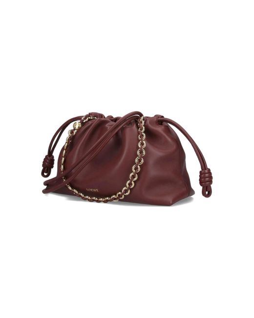 Borsa Media "Flamenco Purse" di Loewe in Brown