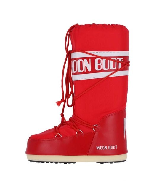Moon Boot Red 'Icon' Padded Boots