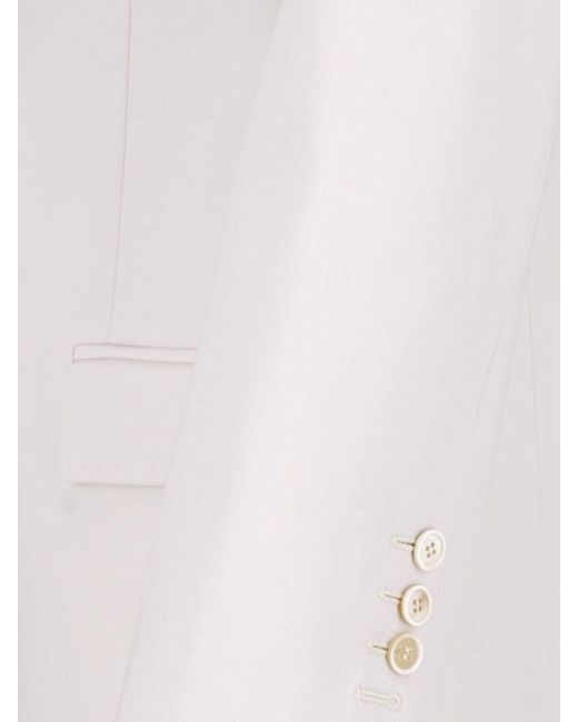 Maison Margiela White Double-Breasted Wool Blazer