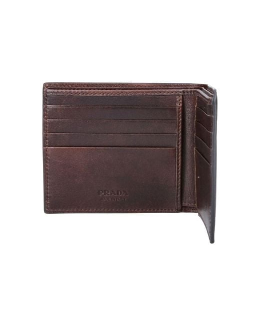 Prada Purple Bi-Fold Logo Wallet for men