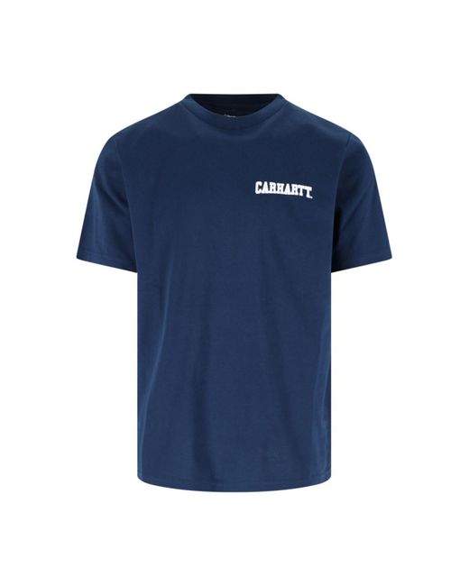 T-Shirt "University Script" di Carhartt in Blue da Uomo