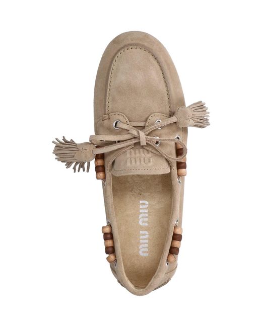 Miu Miu White Loafers “Deck”