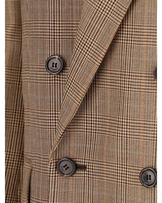 Saint Laurent Natural Double-Breasted Wool Blazer