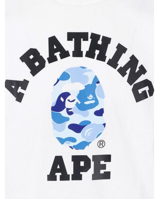 A Bathing Ape White Graphic Logo T-Shirt for men