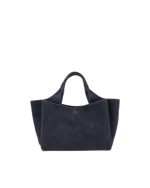 Tod's Blue Style Mini Calf Leather Handbag For