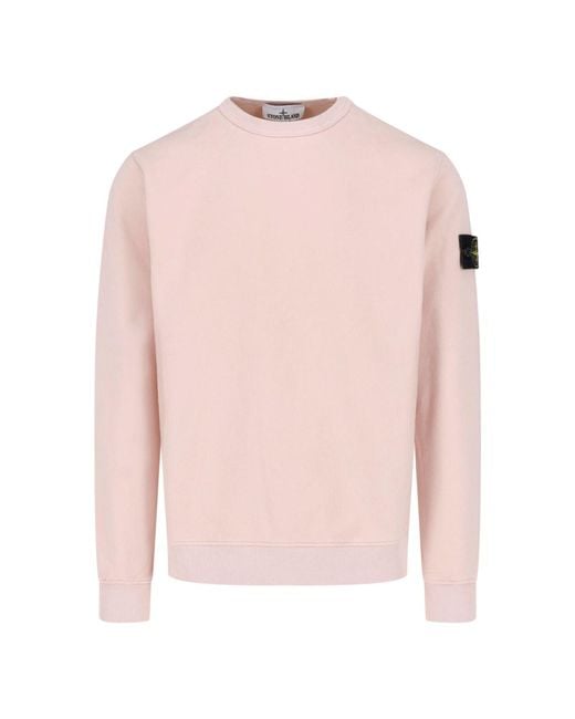 Stone Island Pink Cotton Sweatshirt "Compass" for men