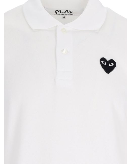COMME DES GARÇONS PLAY White Logo Polo Shirt for men