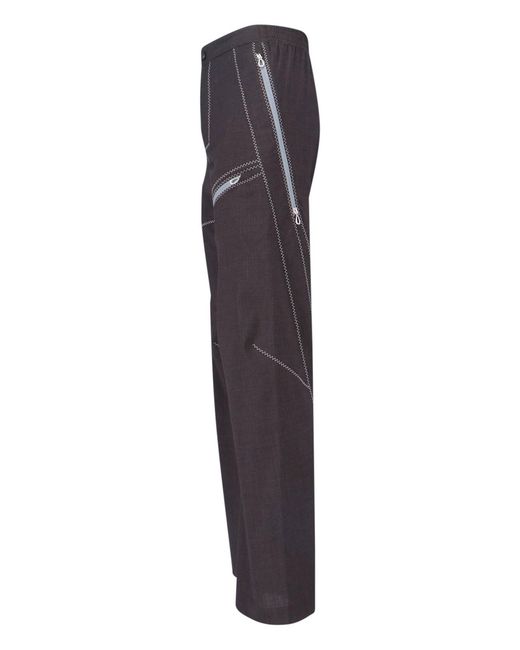 Kiko Kostadinov Brown Zip Pants "Fosco" for men