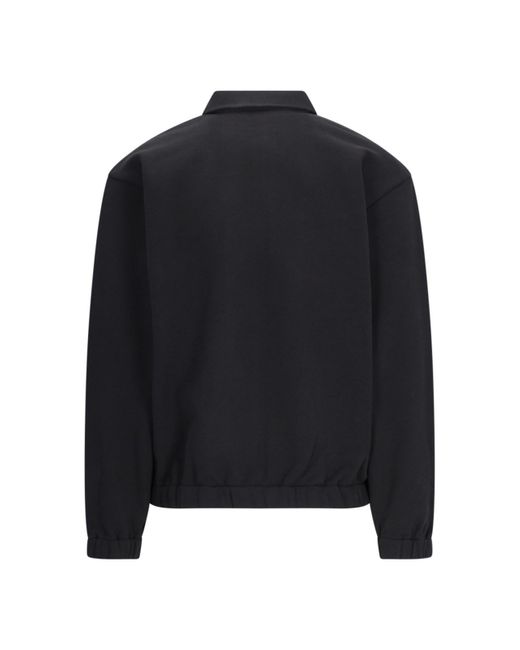Moncler Black Cotton Fleece Overshirt for men