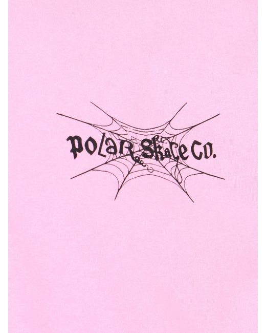 POLAR SKATE Pink 'spiderweb' T-shirt for men