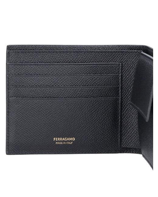 Ferragamo Black Wallets Calf Leather for men