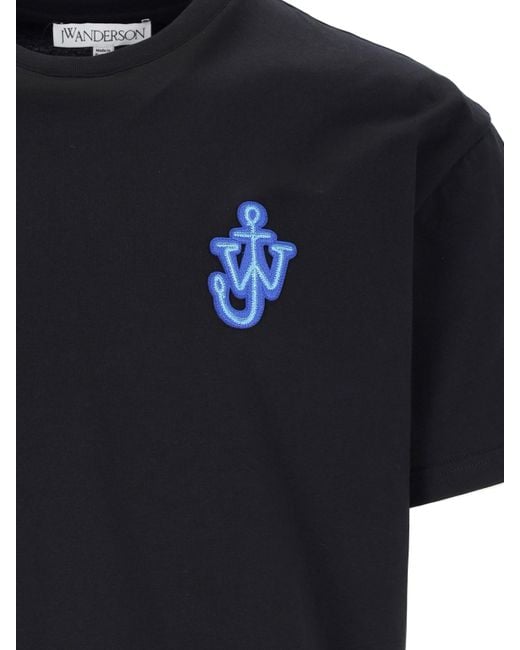 T-Shirt Logo di J.W. Anderson in Blue da Uomo