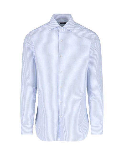 Barba Napoli Blue 'I' Striped Shirt for men