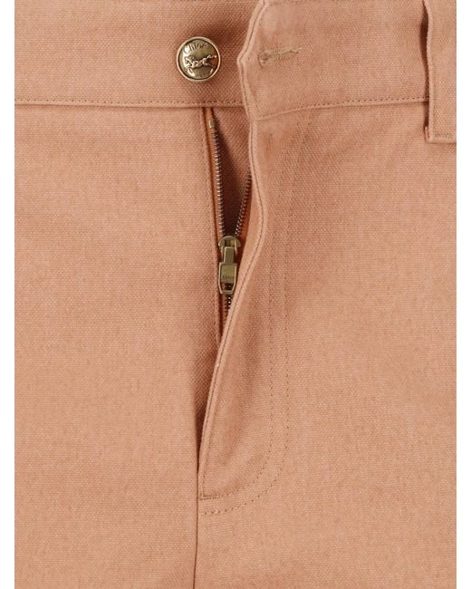Chloé Natural Cotton Trousers With Buffalo Horn Back Button
