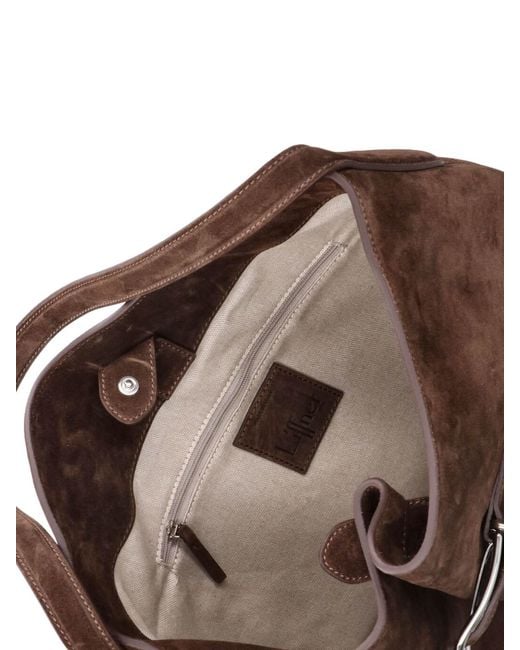Liffner Brown Large Bucket Bag "Belted"