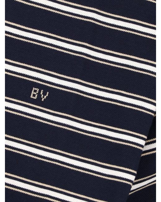 Bottega Veneta Blue Striped Polo for men