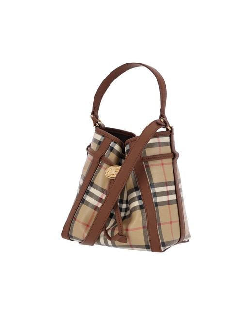Borsa Secchiello Mini "Check" di Burberry in Brown