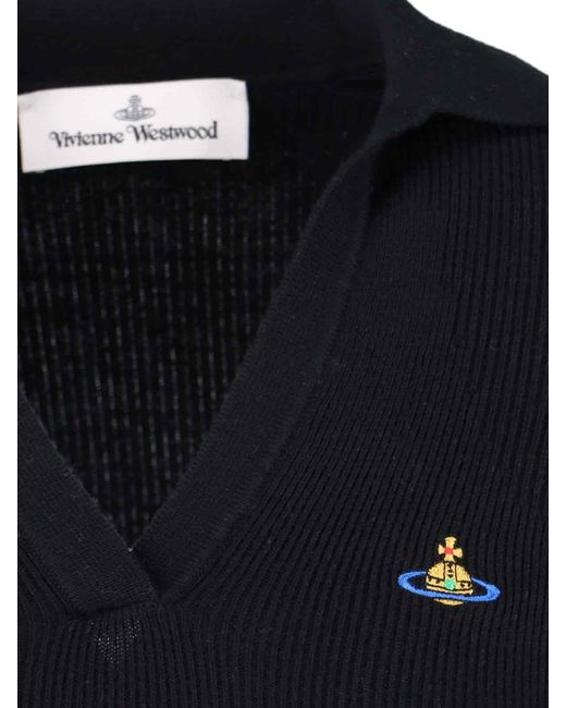 Vivienne Westwood Black Marina Polo With Orb Logo