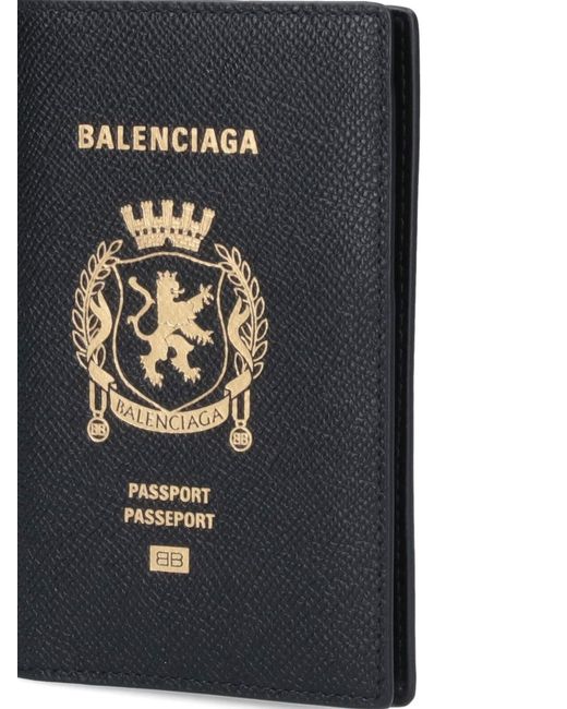 Balenciaga Black Calf Leather Mini Wallet For for men