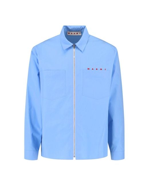 Camicia Logo di Marni in Blue da Uomo