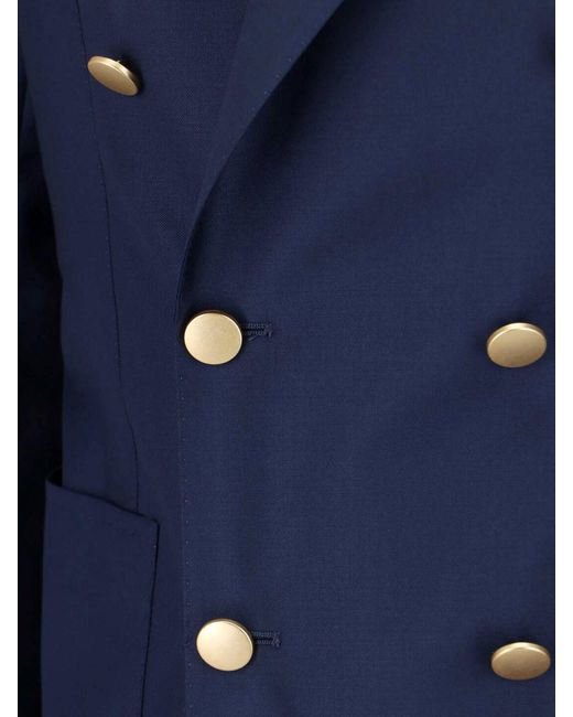 Tagliatore Blue Double-Breasted Wool Blazer for men