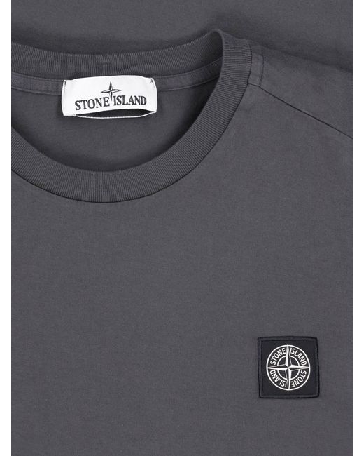 Stone Island Gray T-Shirt Logo "Compass" for men