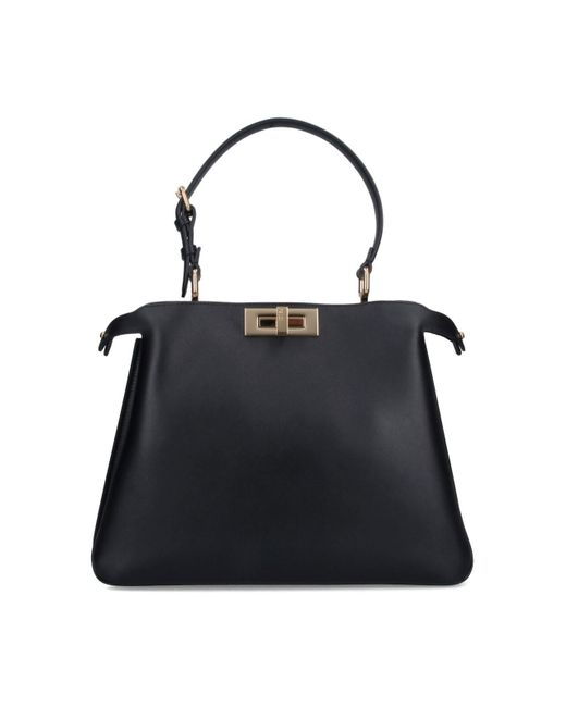 Fendi Black Medium Shoulder Bag "Peekaboo"