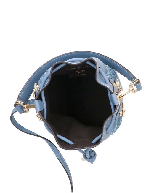 Fendi Blue Bucket Bag "Mon Tresor"