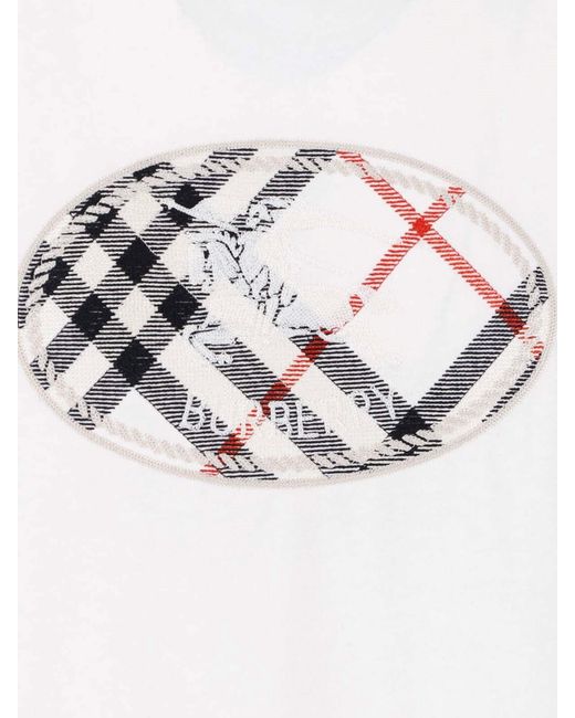 Burberry White T-Shirt "Check" for men