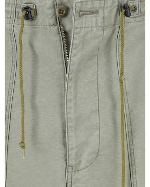 Needles Gray String Fatigue Straight Cotton Trousers for men