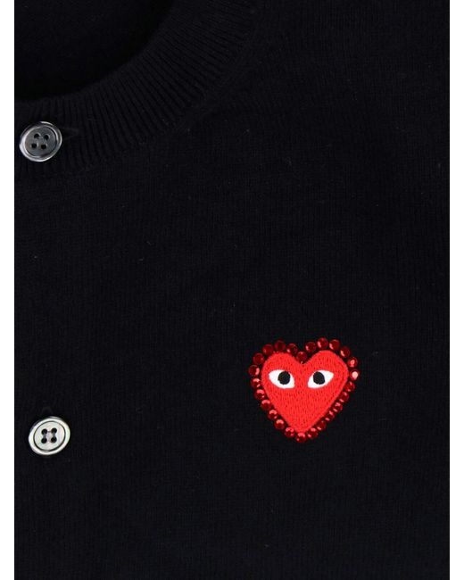 COMME DES GARÇONS PLAY Blue Logo Cardigan