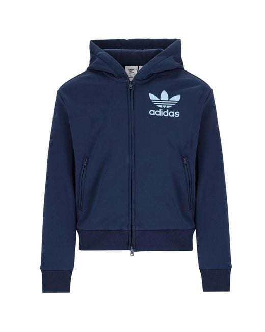 Felpa Con Logo Floccato X Wales Bonner di Adidas in Blue
