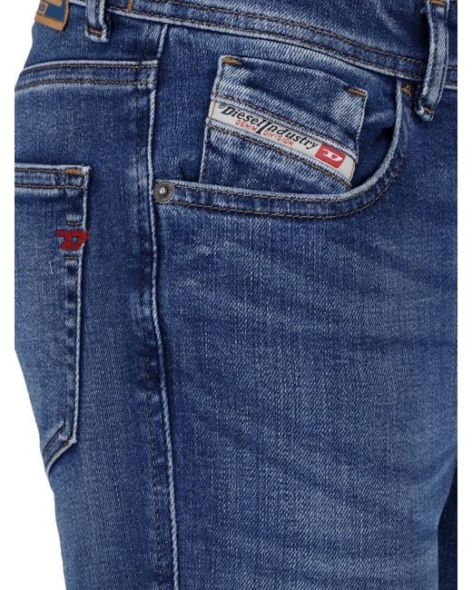 DIESEL Blue Cotton-Modal Stretch Jeans