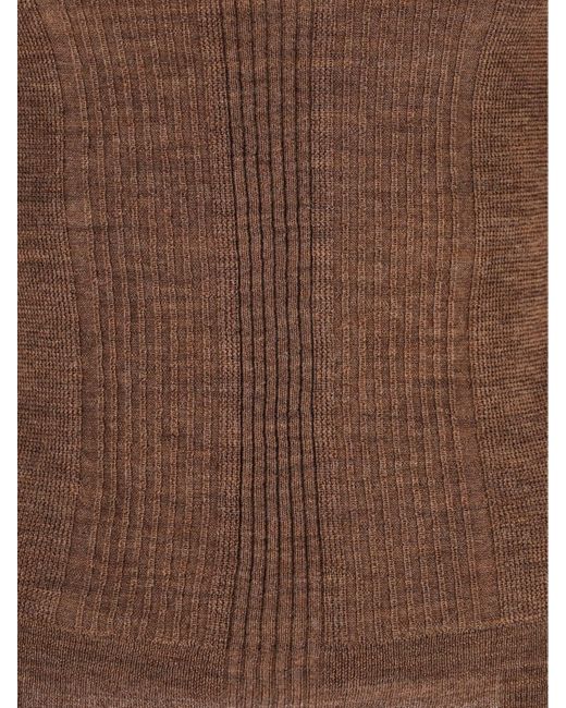 Prada Brown Virgin Wool Sweater for men