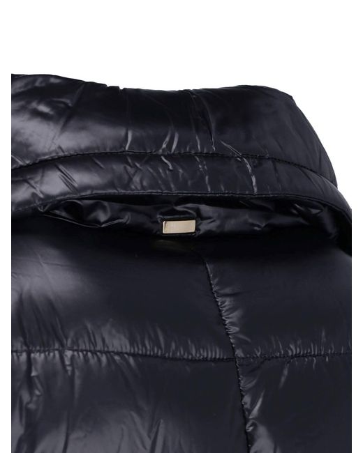 Herno Blue Cleofe Zip-Up Fabric Puffer Jacket