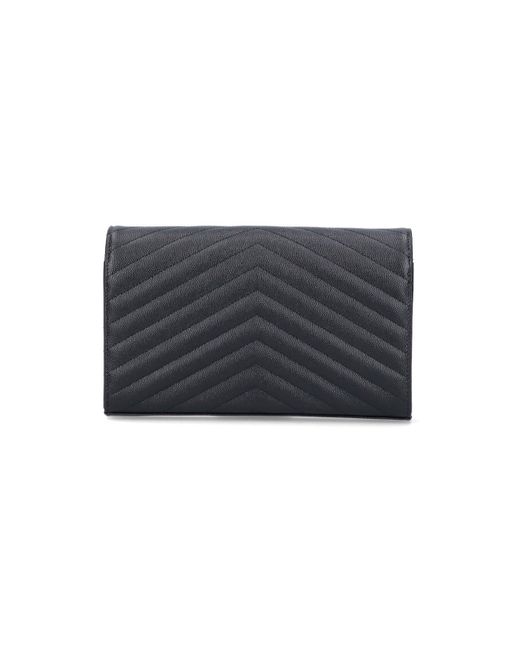 Saint Laurent Gray 'Cassandre' Chain Wallet