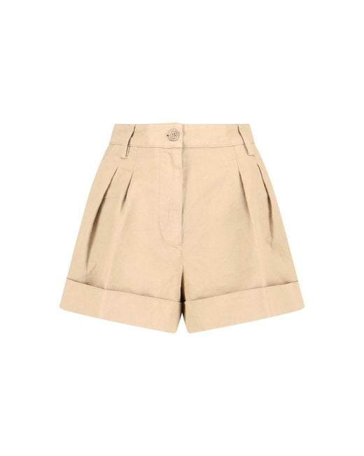 Aspesi Natural Cotton Linen Shorts