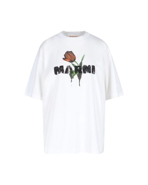 Marni White T-Shirts And Polos Cotton