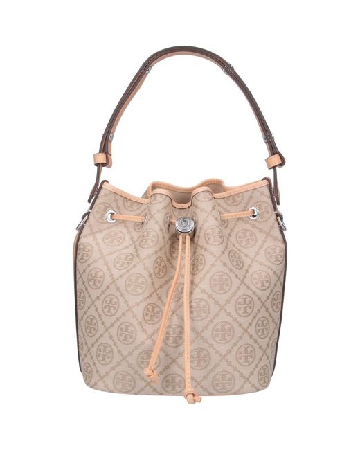 Borsa Secchiello "T-Monogram" di Tory Burch in Pink