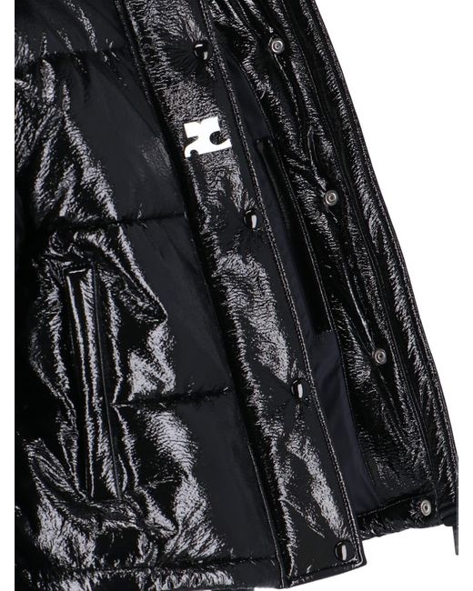 Piumino Crop In Vinile di Courreges in Black