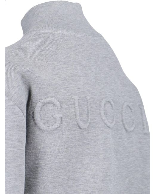 Cardigan Zip In Maglia di Gucci in Gray