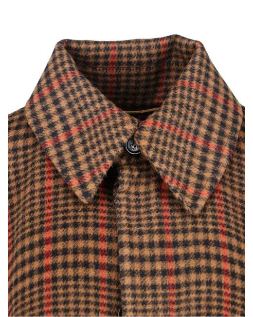 Cappa A Quadri di Saint Laurent in Brown