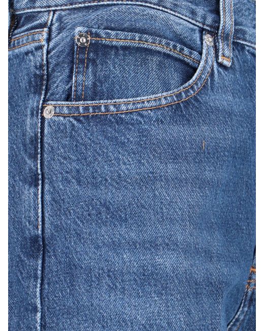 FRAME Blue Straight-Leg Jeans With Mid-Rise Waist And Timeless Silhouette