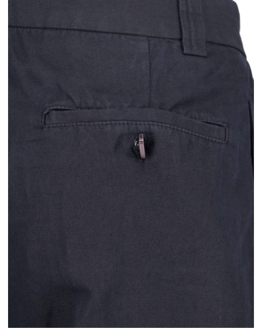 Aspesi Blue Cotton Linen Shorts