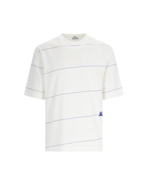 T-Shirt A Righe di Burberry in White da Uomo